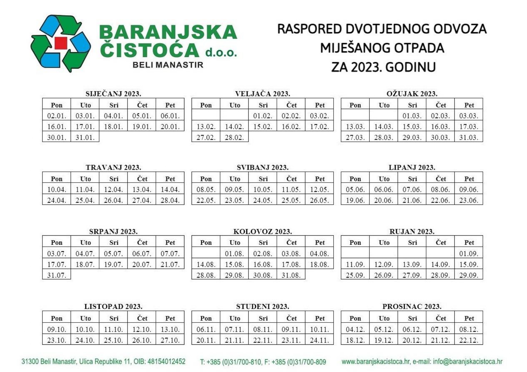 MKO 2 odvoza raspored 2023. 1 page 0001